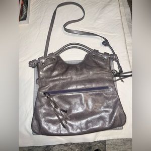 Luciana Verde Crossbody gray/purple leather bag